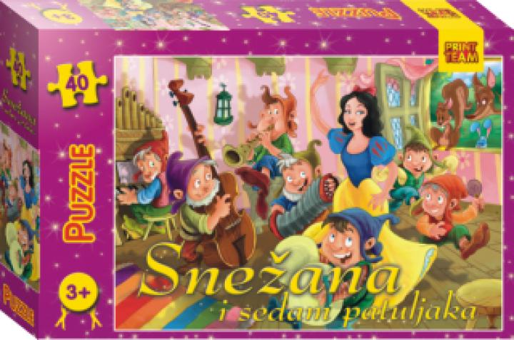 puzzle 40 pc snežana i 7 patuljaka 