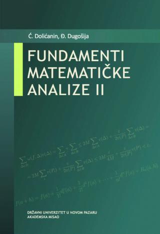 fundamenti matematičke analize ii jovan vukmirović ćemal dolićanin đorđe dugošija 