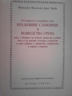 istorijski i geografski opis kraljevine slavonije i vojvodstva srema  