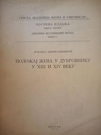 položaj žena u dubrovniku u xiii i xiv veku 